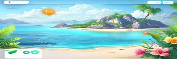 爱情岛视频高清播放界面展示，蓝色海岛风格UI设计，播放器居中显示，画面清晰细腻